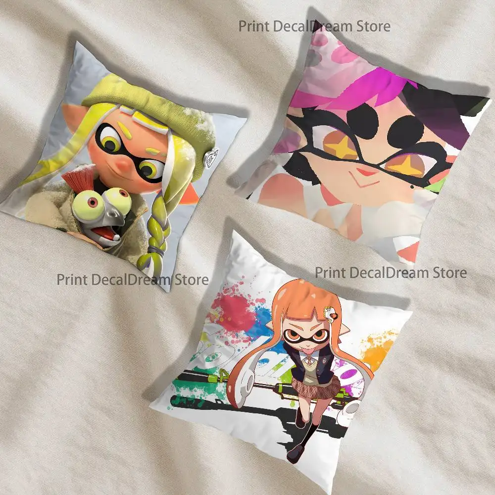 

S-Splatoon Game Pillow Case For Sofa Decor Car Office Room Printing Cushion Cover Decorations and Protector