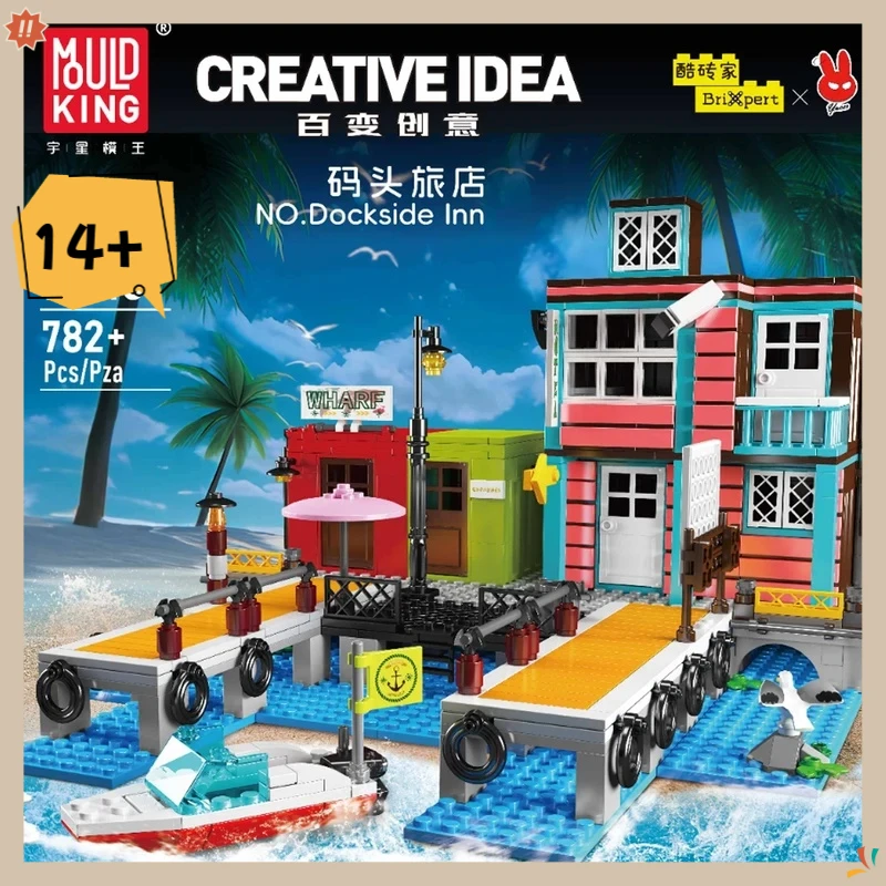 

MOULD KING 782PCS NO.Dockside Inn Wharf Hotel Model Building Blocks Set Educational Bricks Toy for Kids And Adults 10148