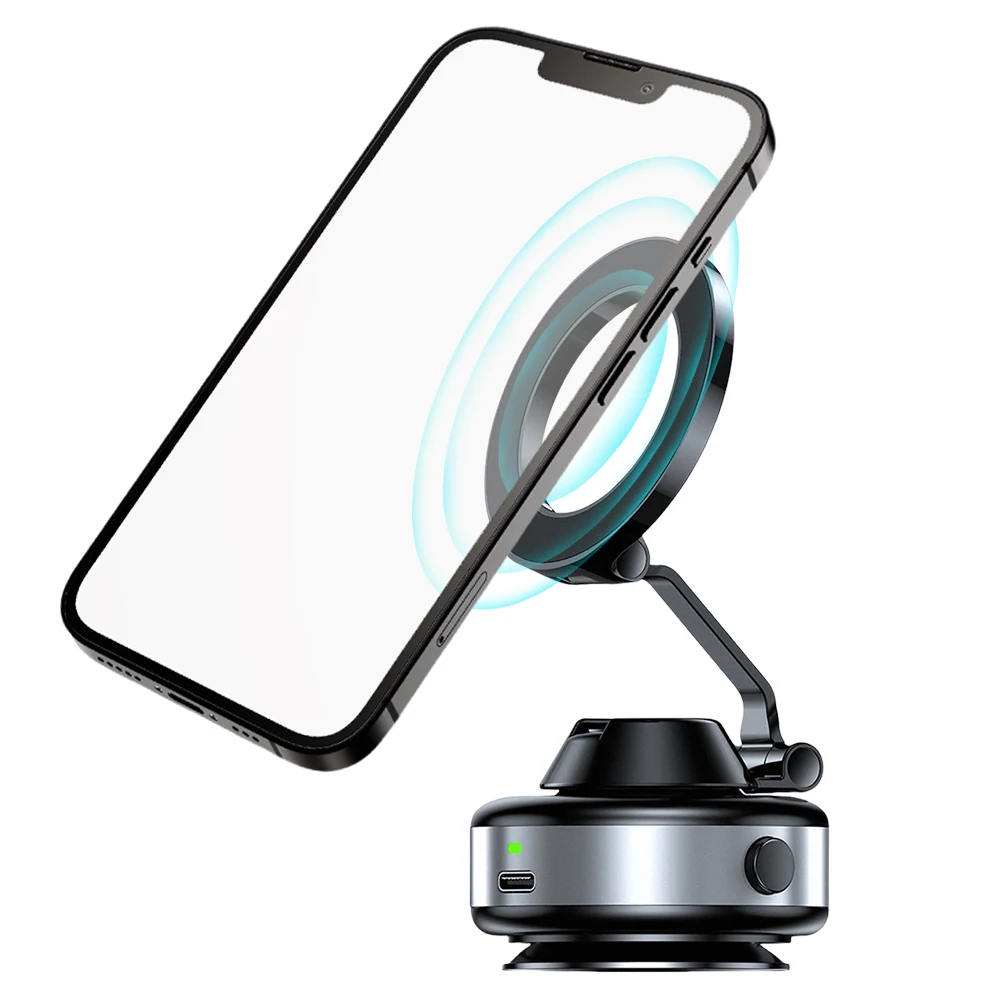 ل Magsafe حامل هاتف السيارة المغناطيسي فراغ 360 °   دعامة ملاحة كهربائية لشفط المكنسة الكهربائية لهاتف iPhone Samsung