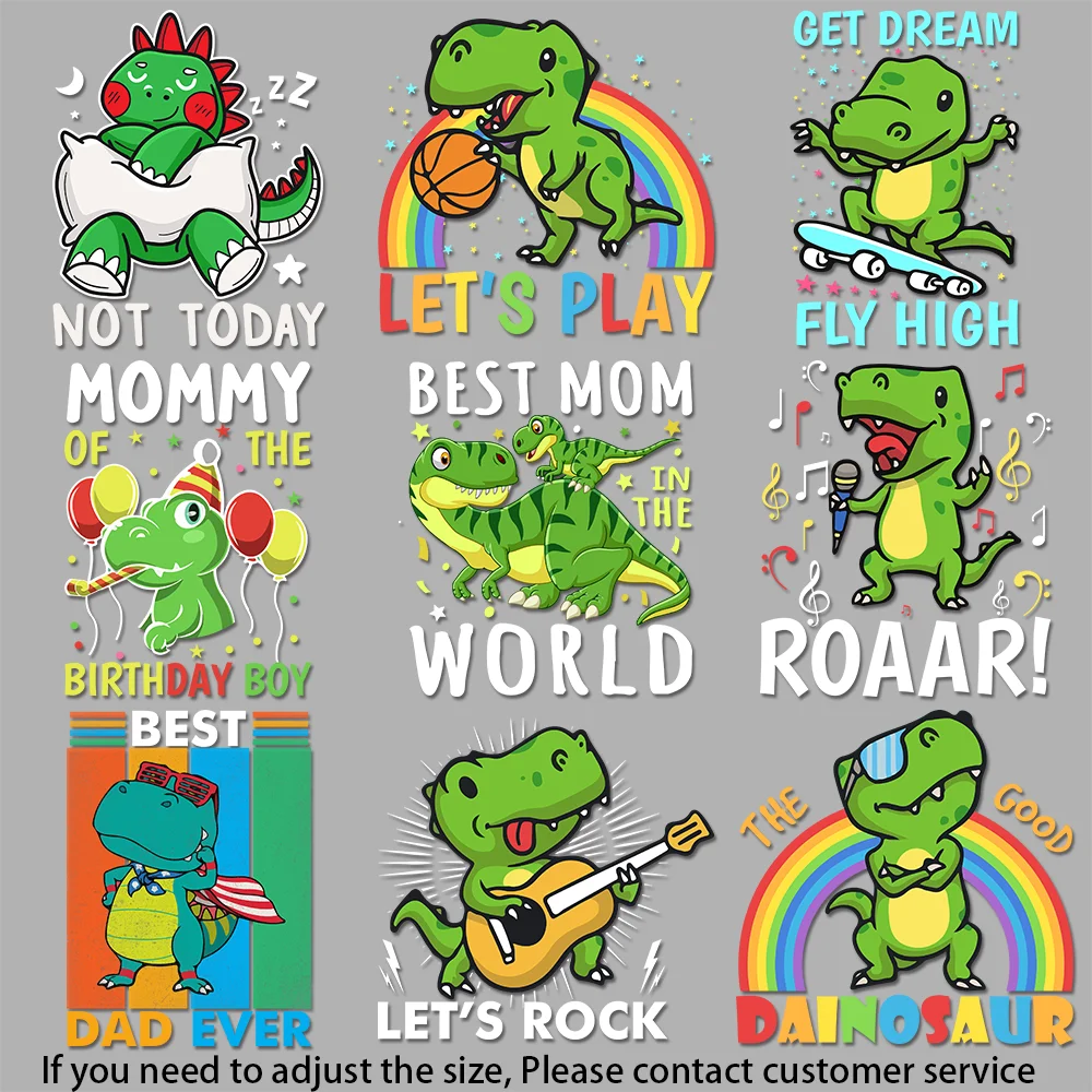 Musical dinosaur artwork Active dinosaur  graphics Iron-on Transfers for Clothing Versatile Fabric Transfer Designs DIY Craft