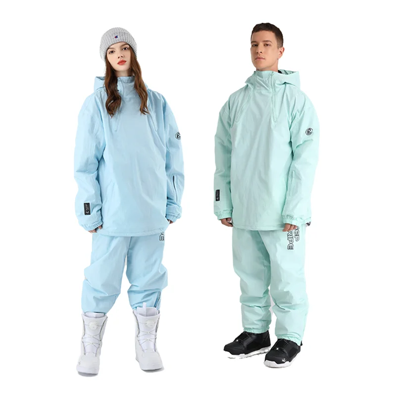 Traje de Snowboard para hombre y mujer, traje de esquí de moda para exteriores, a prueba de viento, impermeable, holgado, Hip Hop, traje de esquí,