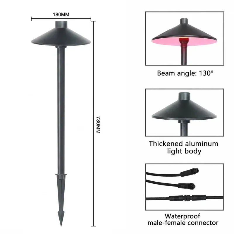 for   Intelligent  Outdoor Landscape Light  Buried Mushroom LED Garden Street  Spire Mushroom