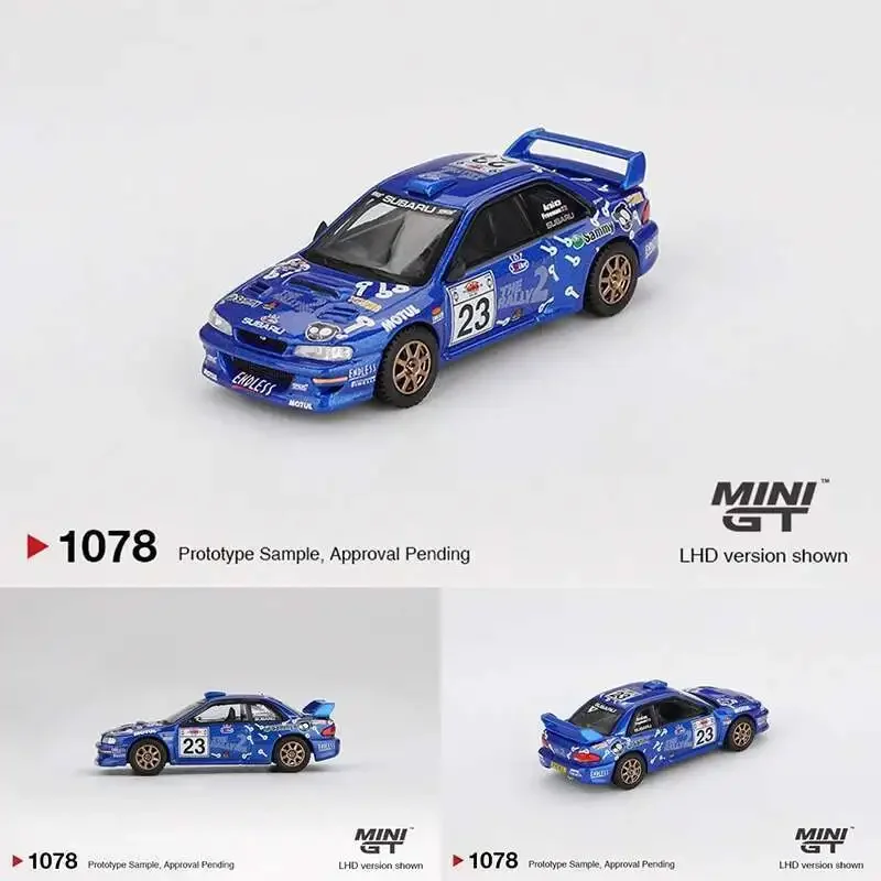 

Предпродажа MINIGT 1078 1:64 Subaru Impreza WRC99 2000 # 23, литая под давлением модель автомобиля акрополиса, коллекция игрушек 1078