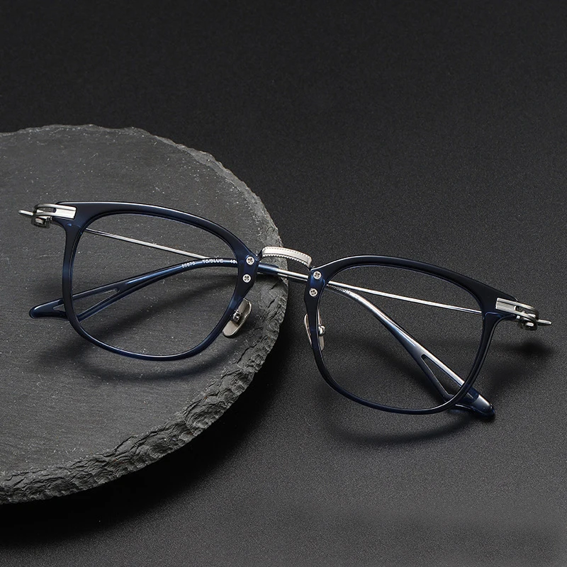 

2024 New 80870 Rectangle Titanium Eyeglass Frame Men And Women High Quality Ultralight Fashion Designer Personalized Glasses