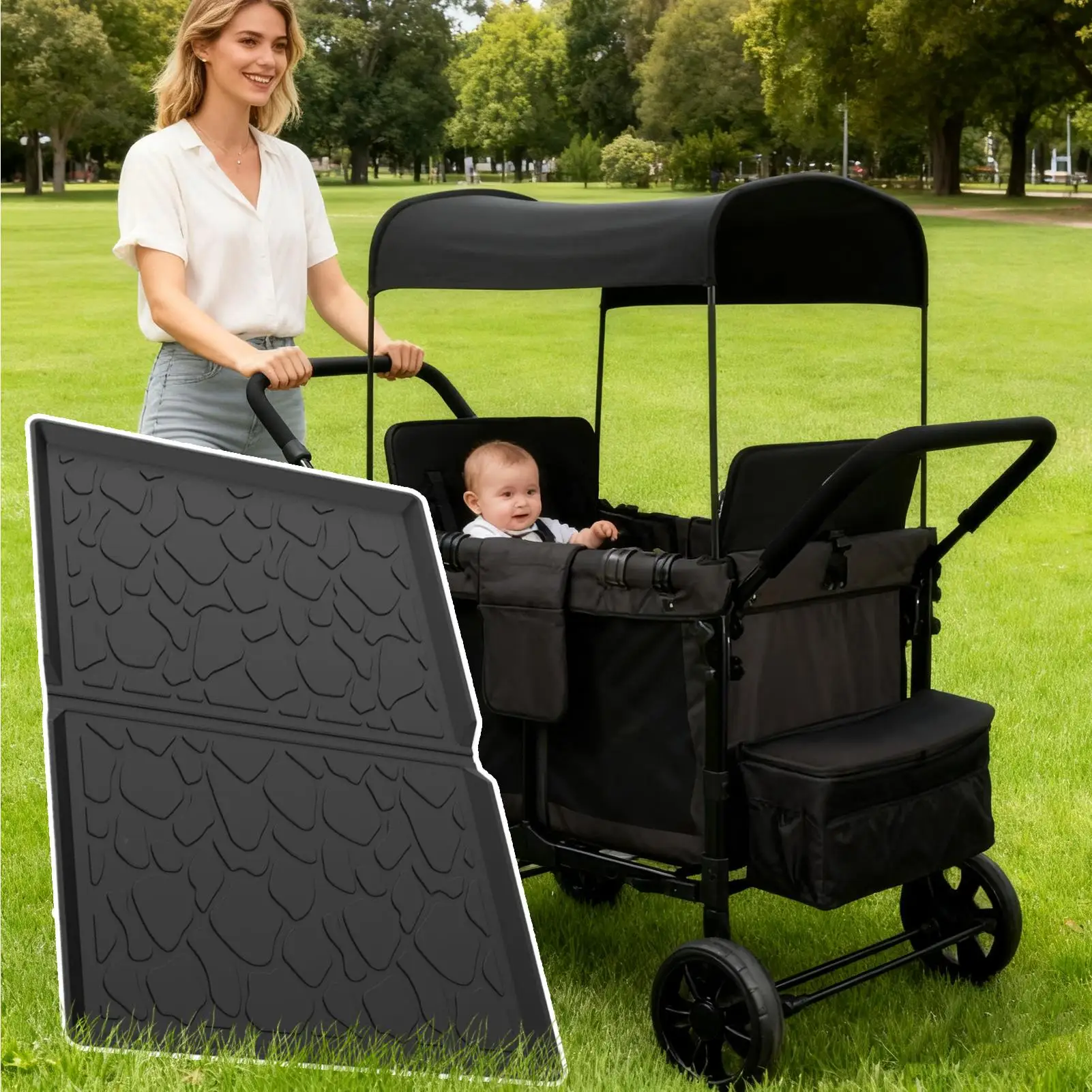 Cart Mat For Baby Silicone Stroller Pad Reusable Protector For Outdoor Grocery Shopping Picnic Travel Vacation Beach Park