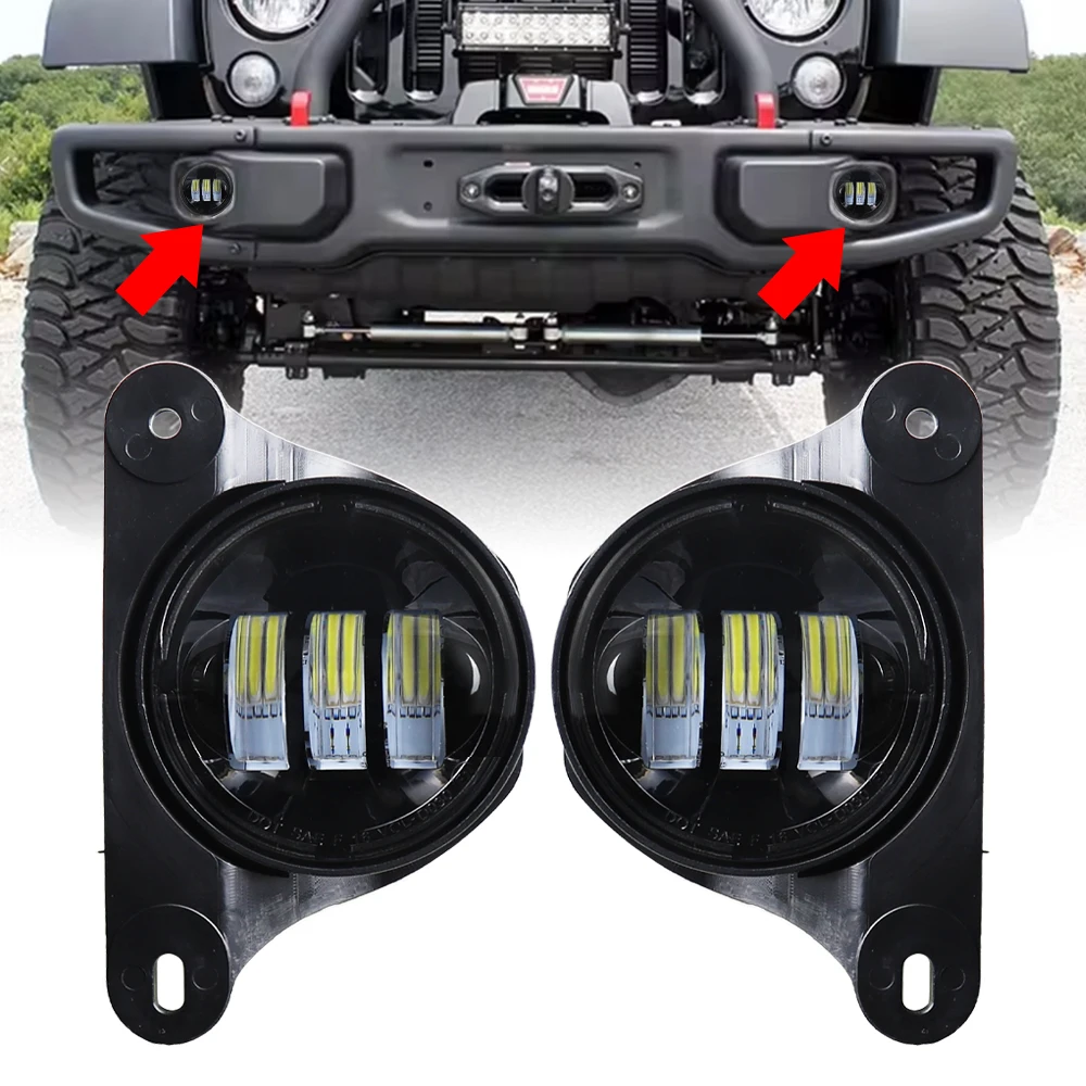 

for Jeep Wrangler JK 10th Anniversary LED Fog Light Front Bumper Lights
