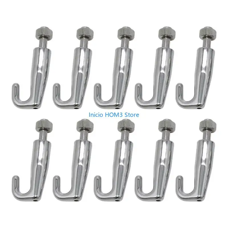 A5YD Pack Of 10 Stainless Steel Adjustable Picture Hanging Hooks Metal Photo Hangers Artwork Hook for Art Gallery Systems