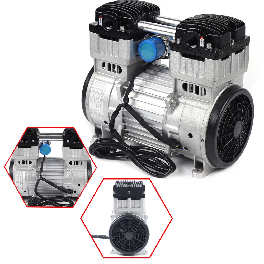 Oil Free Mute Vacuum Pump, Oilless Diaphragm, 7CFM, 1100W, 200L per Min