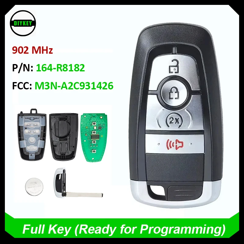 

Дистанционный смарт-брелок DIYKEY 902 МГц для Ford Explorer Escape Edge Ranger 2017 - 2022 P/N: 164-R8182/Φ