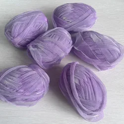 50G Candy Colored Flashing Yarn Woven Bag Cloth Thread For Knitting And Crochet Tape DIY Hand Knitting Hook Bag Storage Basket