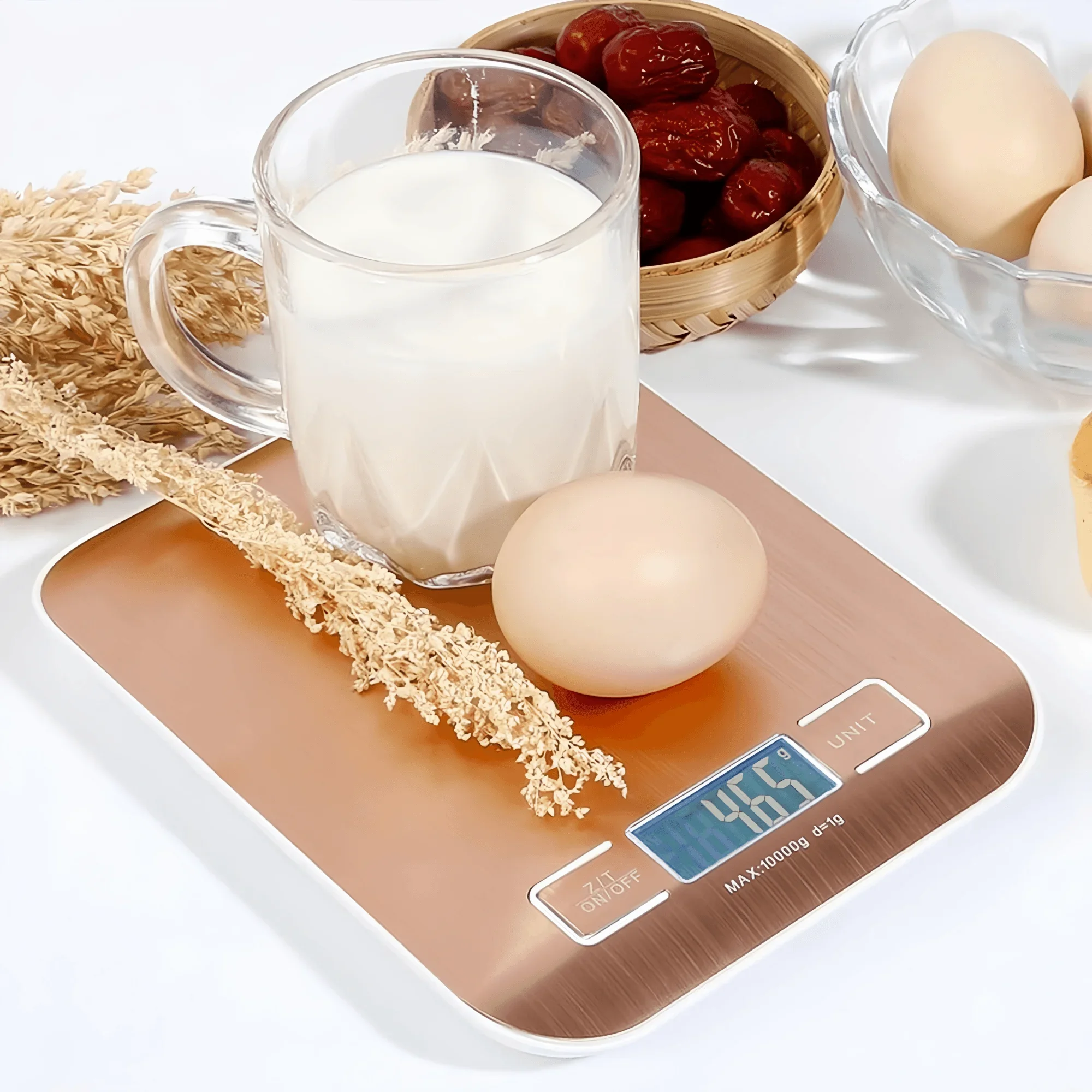 Kitchen Scale,Greater Goods Gray Food Scale,Digital Display Show Weight in Grams,Ounces,Milliliters,and Stainless Steel Platform