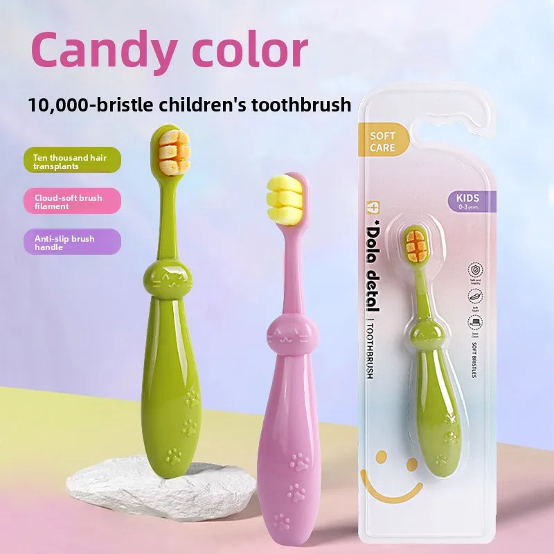 Children's Candy Color Super Soft Ten Thousand Hair Baby Toothbrush Home Use Children's Teeth Replacement Period Fine Soft Hair