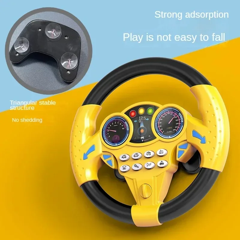 Children's Simulation 360 Degree Rotation Simulate Driving Car Suction Cup Steering Wheel Toys Baby Puzzle Enlightenment Props