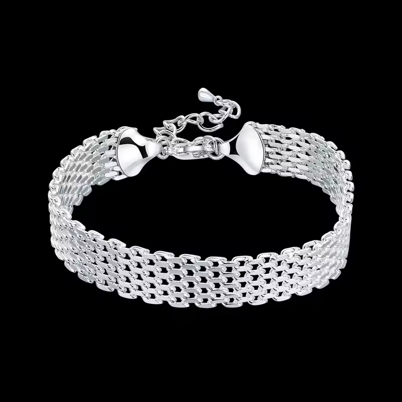 Fine 925 Sterling Silver Noble Nice Chain Solid Bracelet for Women Men Charms Party Gift Wedding Fashion Jewelry Hot Model - Image 22