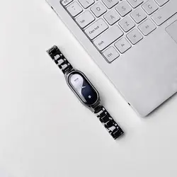 Luxury Ceramic Strap For Xiaomi Mi Band 9 Stainless Steel Buckle Bracelet Compatible with Smartwatch Mi Band 8 NFC Wristband