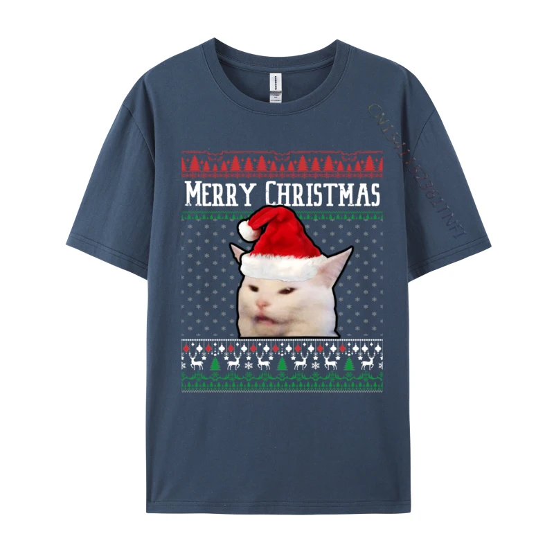 Woman Yelling At A Smudge Cat Ugly Christmas Sweater Meme T Shirts Funny Tops Tee Plus Size Shirts Printed On