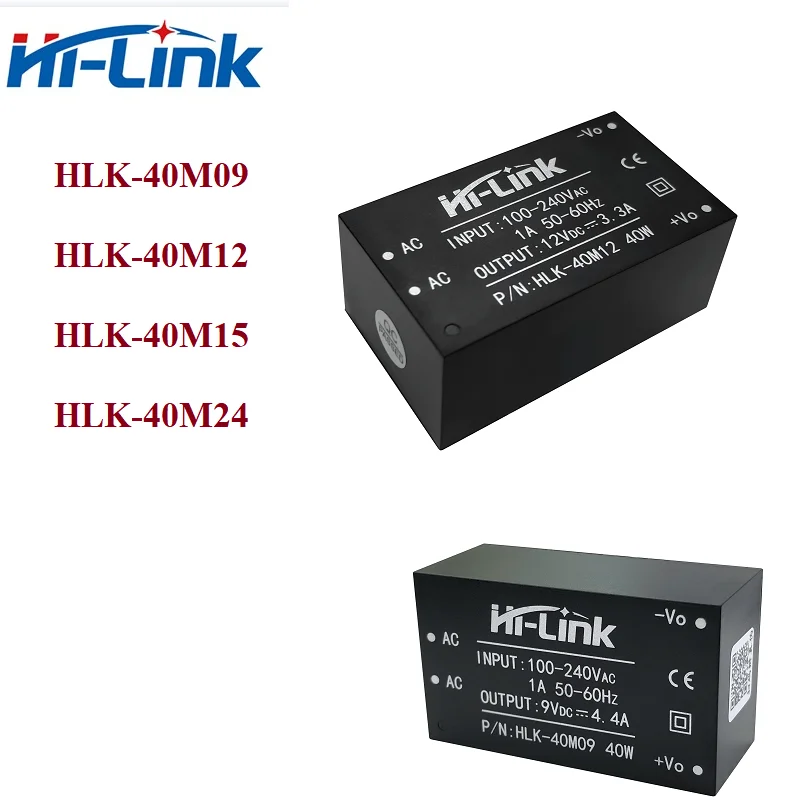 1szt 9V/12V/15V/24V HLK-40M24 HLK-40M12 220V do 12V 24V 4.4A 3.3A 2.6A 1.6A 40W Seria Izolacja AC DC Moduł zasilania