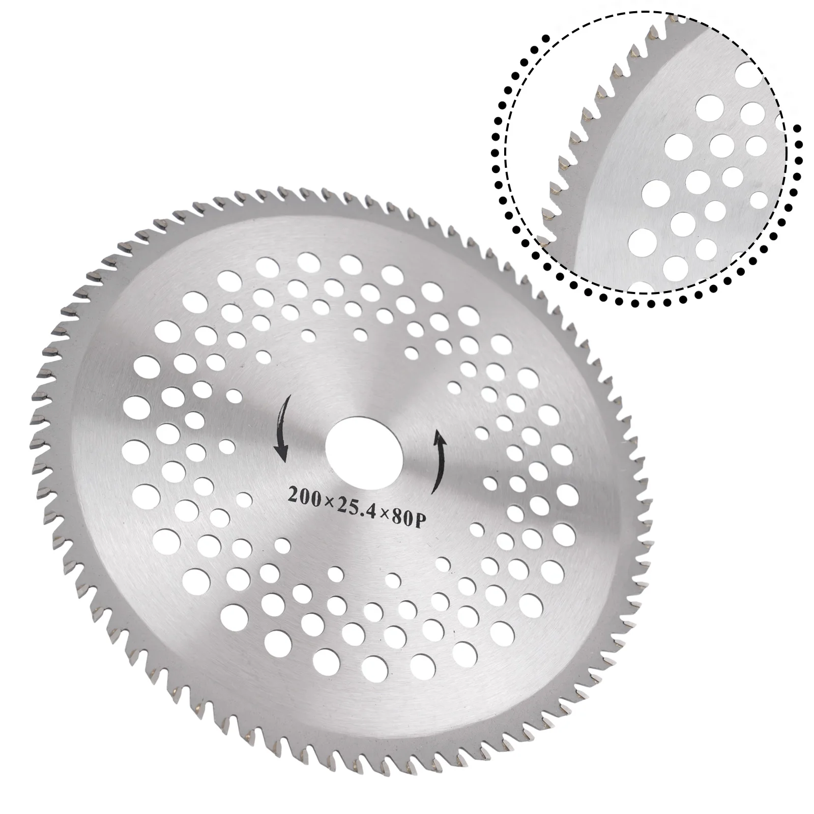 8 Inch 80T Brush Cutter Blade Tree Trimmer Saw Blade Carbide Lawn Mower Cutter Replacement Circular Saw Blade For Cutting Grass