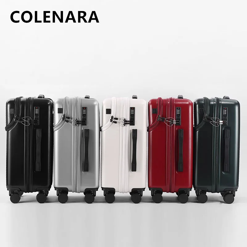 

COLENARA Multi-functional Suitcase USB Charging Boarding Box Front Opening Trolley Case Case 20"22"24"26 Inch Laptop Luggage