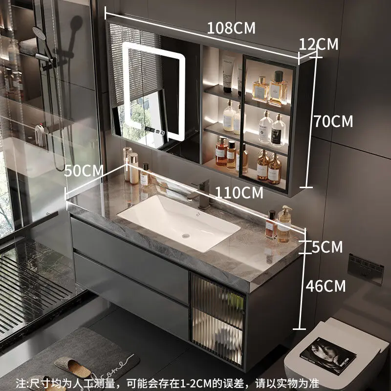 

Seamless rock slab integrated basin wash basin toilet washbasin bathroom mirror cabinet full set washbasin cabinet combination