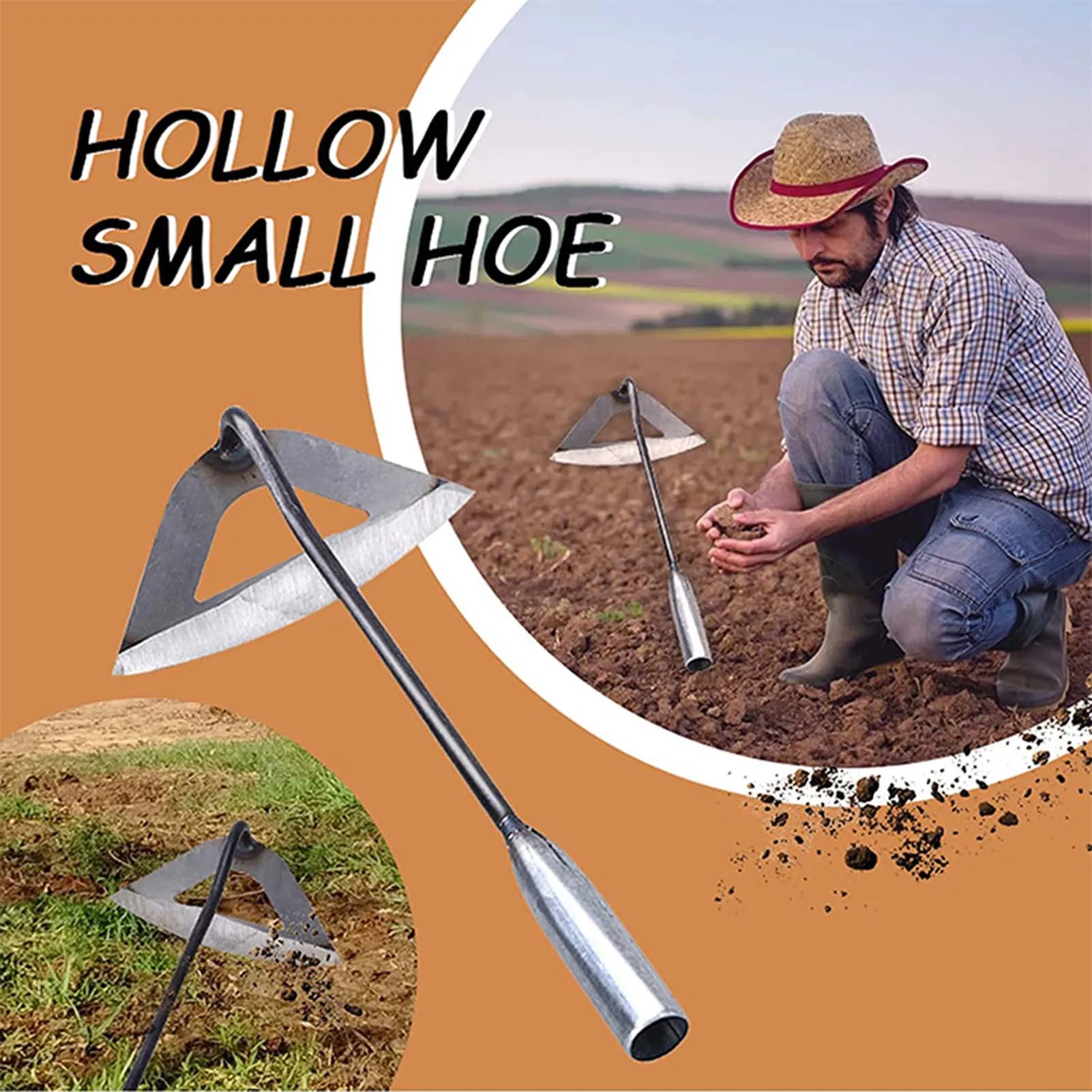 

Garden Hoe All-steel Hardened Hollow Sharp Garden Weeding Planting Flowers Scarifying Hand Hoe Gardening Trimmer Gardening Tools