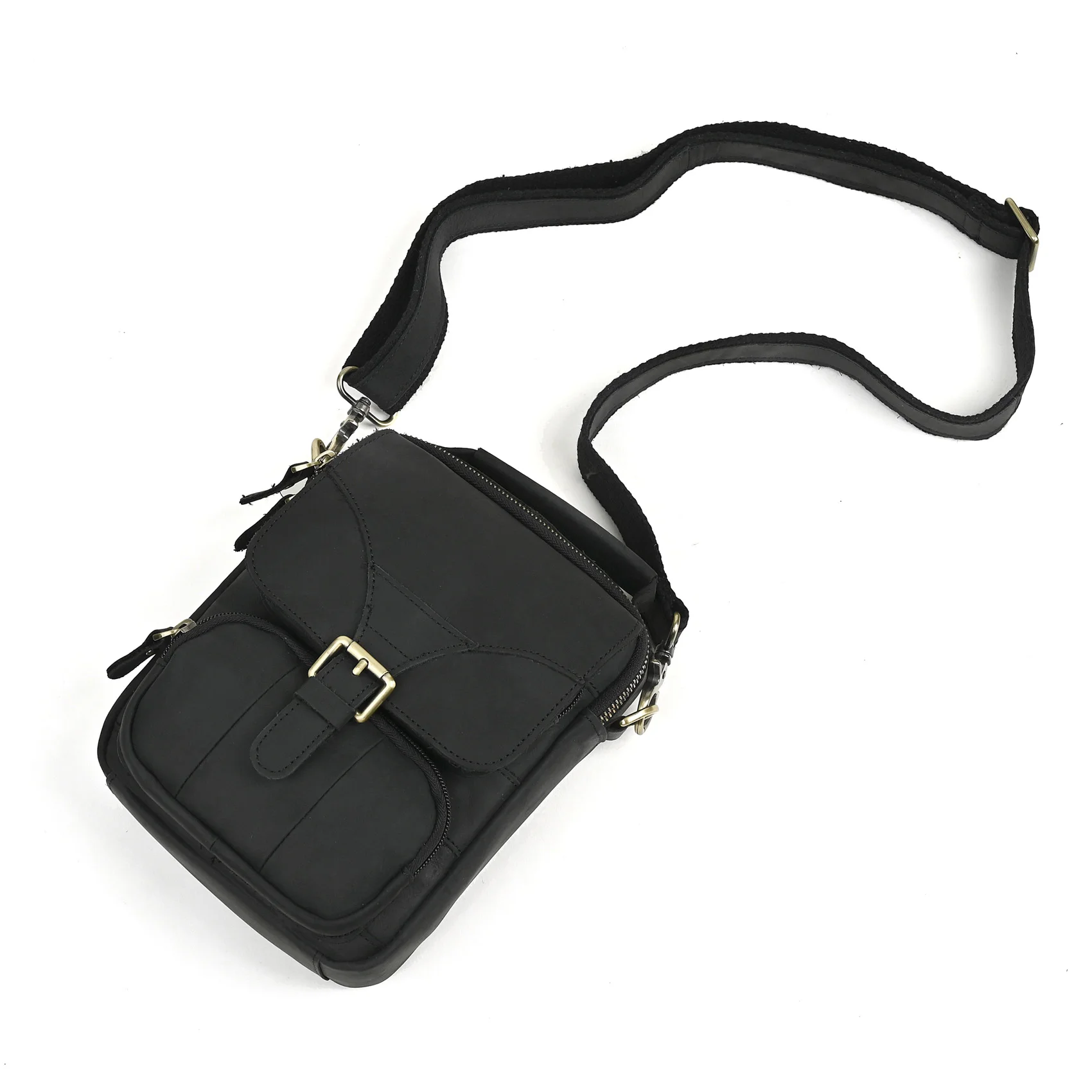 Leather Men Multifunction Casual Fashion Shoulder Messenger Crossbody Bag Designer Mochila Waist Belt Pack Tablet Bag Pouch 2074