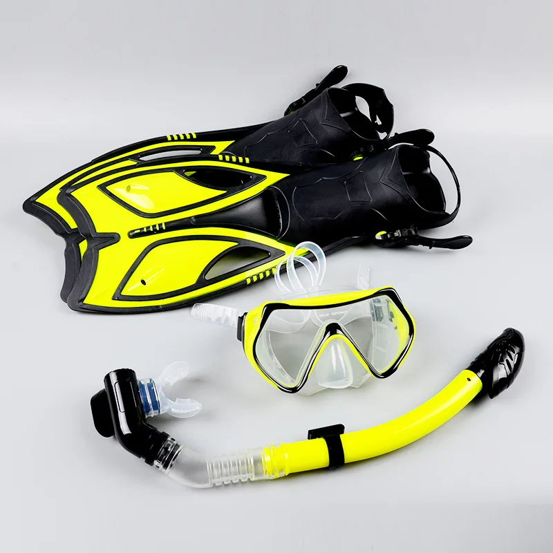 

Factory Supply Dry Snorkel Set Silicone Dive Mask and Swim Fins Full Face Snorkeling Gear for Adults