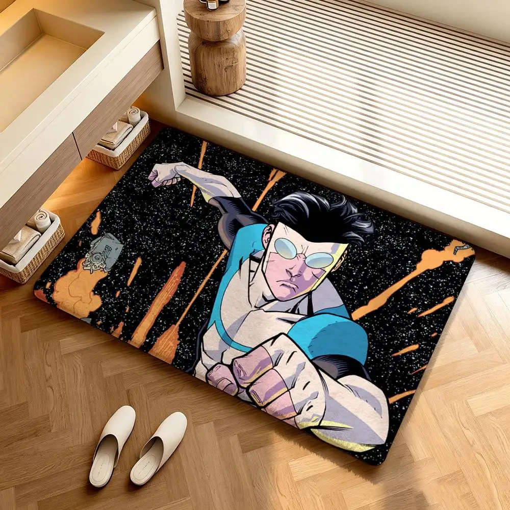 Invincible  Shower Room Absorbent Small Floor Mat Soft Comfortable Decorative Foot Mat