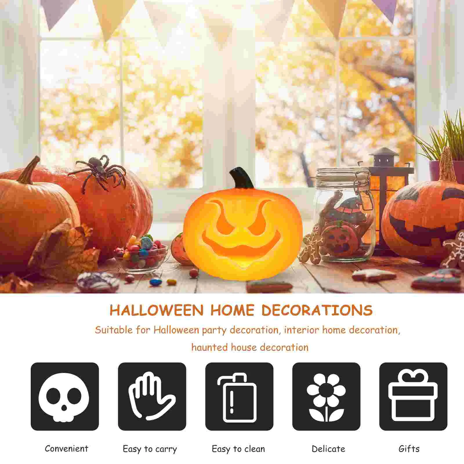 9 inch Halloween Pumpkin Lantern Decorations for Atmosphere Decoration Halloween Party Favors Outdoor Indoor Home Decor