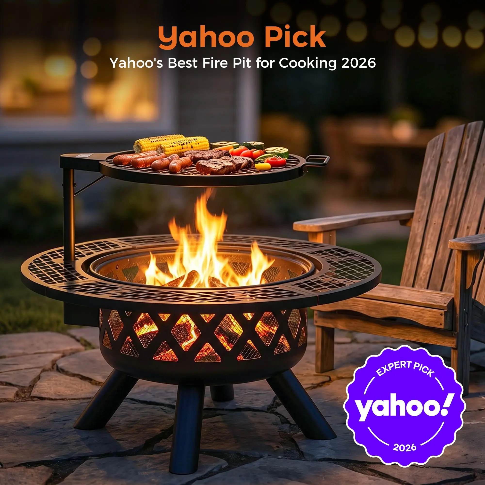 32 Inch Outdoor Fire Pits for Outside Wood Burning Fire Pit for Outdoor