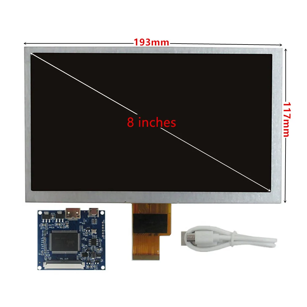 8Inch 1024*600 Mini HDMI-Compatible Screen LCD Display Driver Board Monitor For Raspberry Pi B+ 2 3 Banana/Orange Pi Computer PC