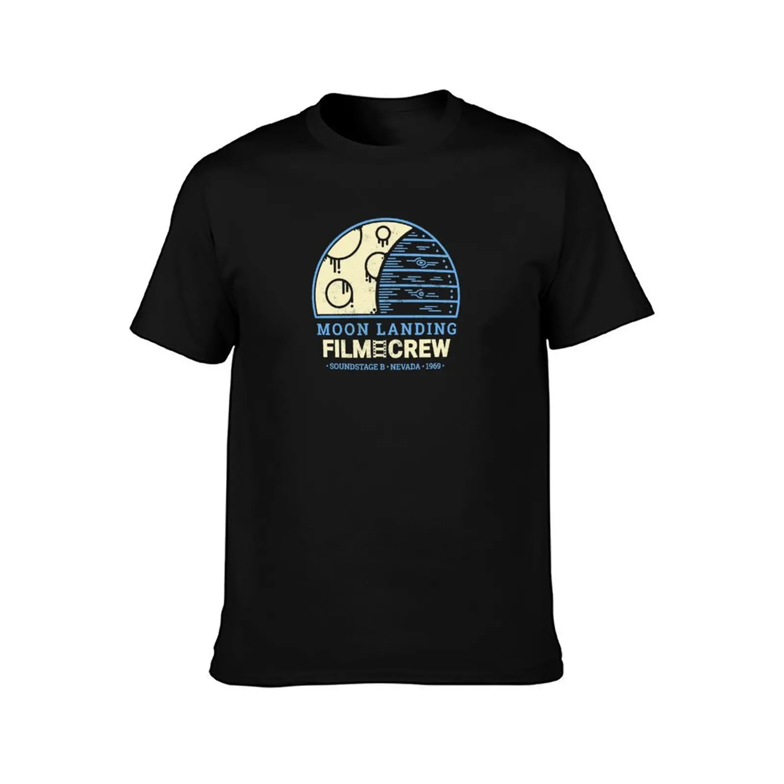 Moon Landing Hoax Film Crew Conspiracy Theory T-Shirt Art Pattern Printed Casual Top T-Shirt