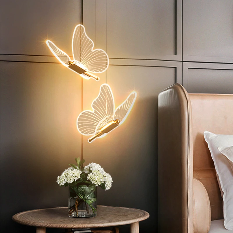 

LED Pendant Light Fixture Butterfly Hanging Lamps for Ceiling Kitchen Beside Living Room Decor Nordic Pendant Lamp