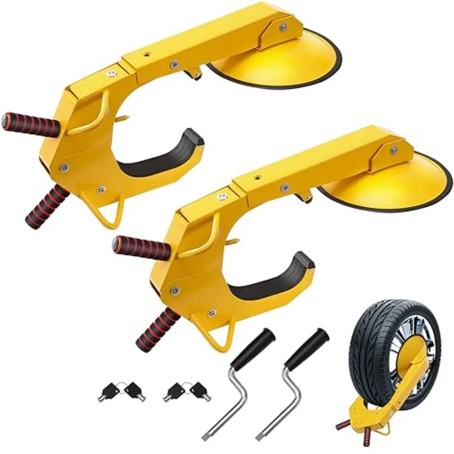 

Wheel Lock Clamp 2 Pack Trailer Wheel Lock Heavy-Duty Anti Theft Tire Lock Adjustable Tire Boot Lock Trailer Wheel Locks for RV
