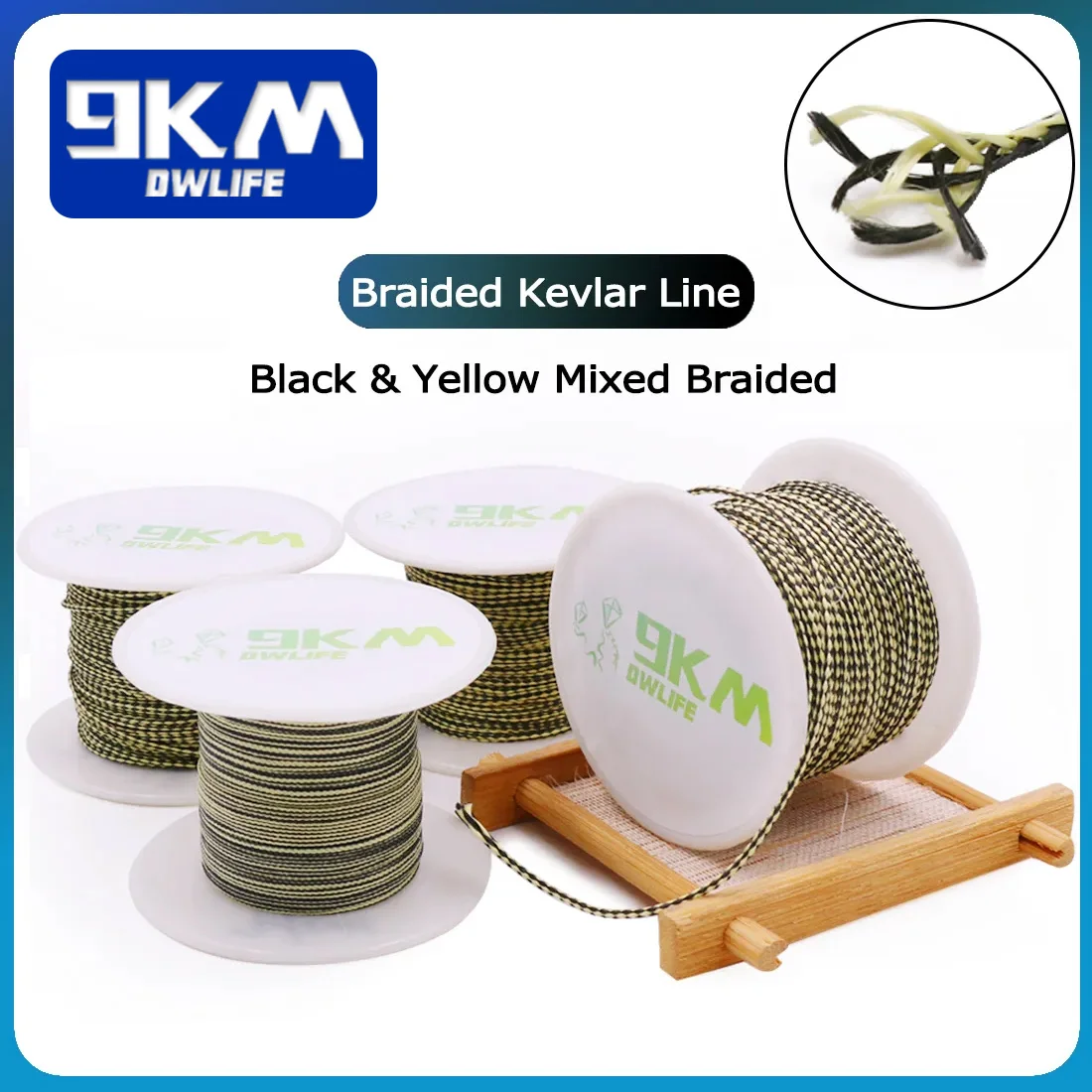 

Kevlar Line Braided Fishing Line 50~500ft Kite Flying String Outdoor High Strength Camping Hiking Backpacking Cord Yellow&black