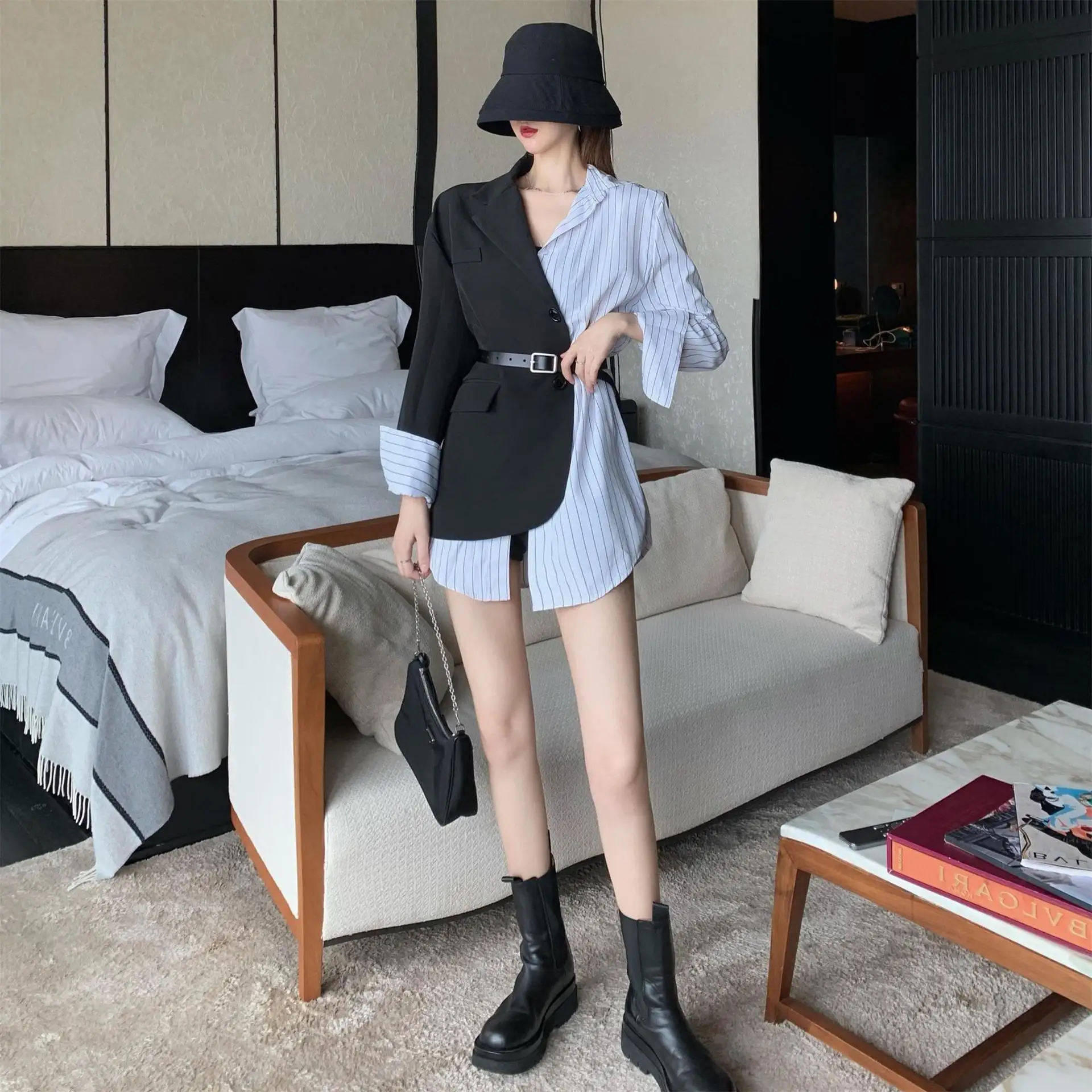 Tannt Women Blazer Irregular Stripes Women Blazers And Jackets Blazers For Women Formal Asymmetry Fashion Oversized Blazer 2023