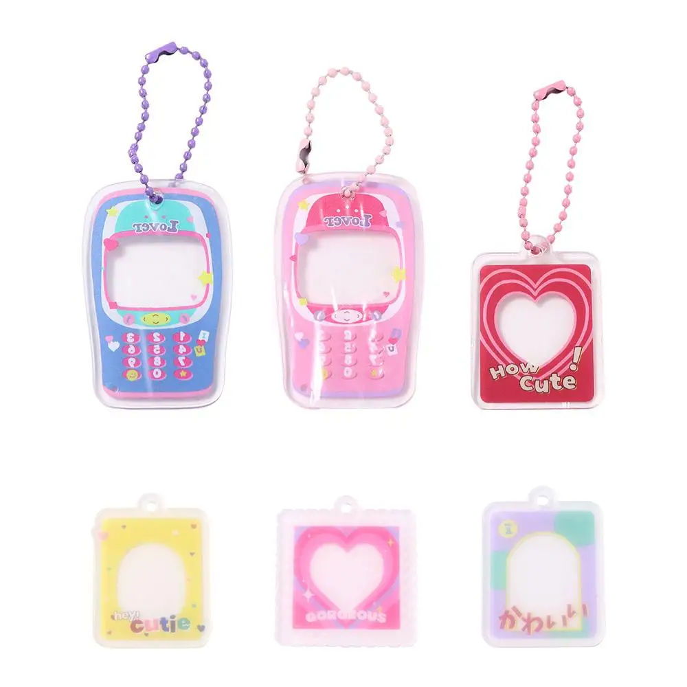 

Mini Photo Album Picture Storage Case Acrylic Disc 1 inch Photo Album Photocard Key Chain Photo Frame Star Chasing Pendant