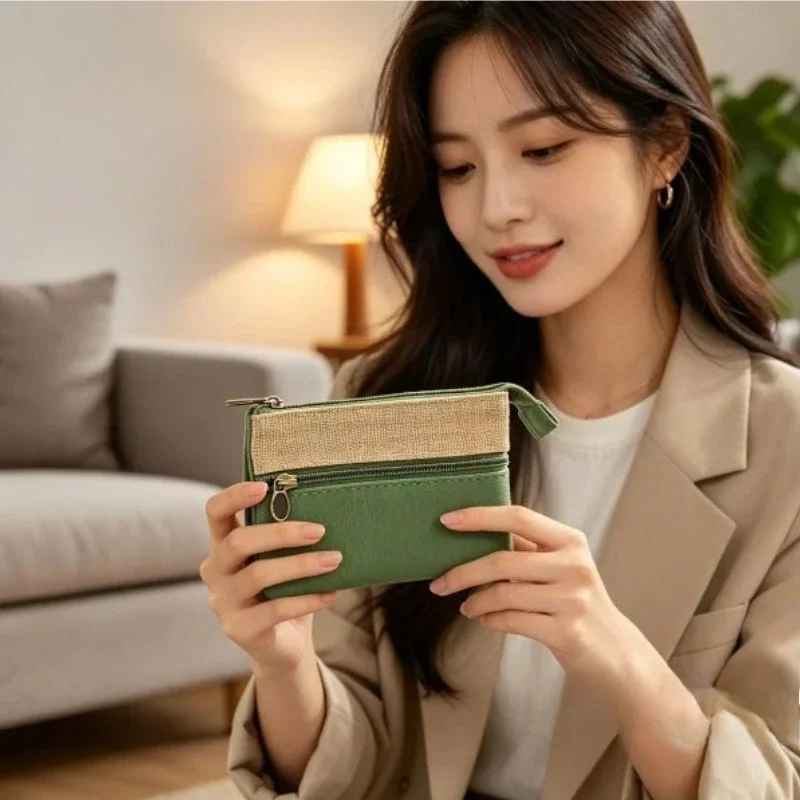 Solid Solid Color Cotton Multi-Layer Small Square Bag - Versatile Change Card Storage Bag for Easy Organization And Portable Packing - Aliexpress Deal