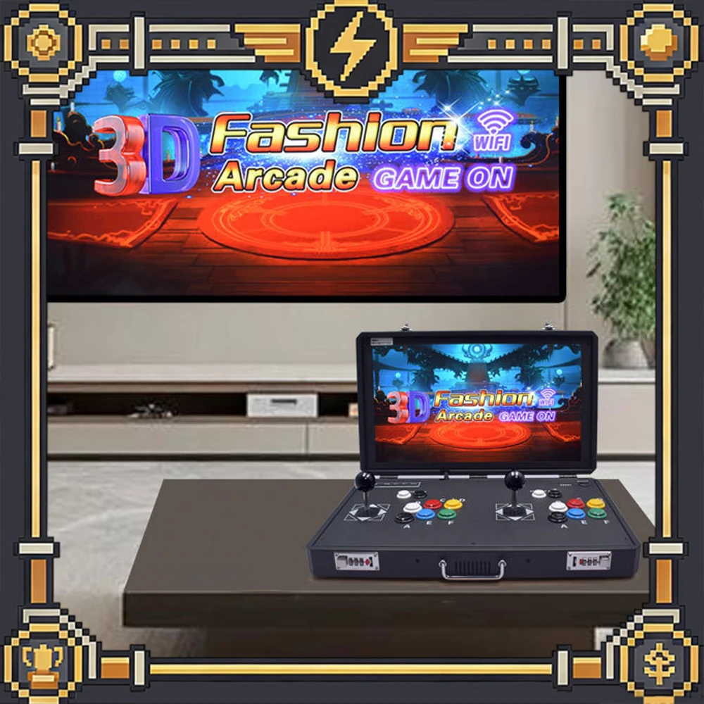 

20inch Game Machine Portable Folding Double Rocker Dual System Home Arcade Integrated Machine Pandora Moonlight Box