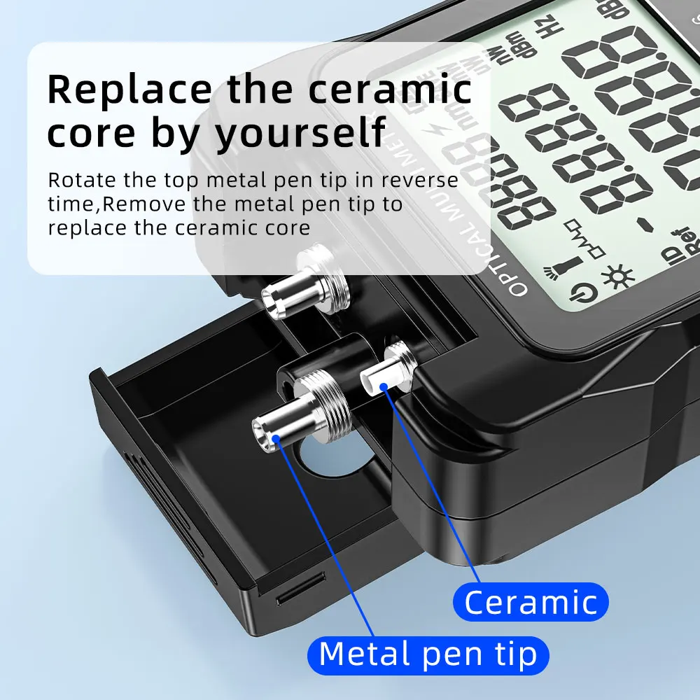 SAIVXIAN Mini Optical Power Meter All-in-One Visual Fault Locator Network Cable Test Optical Fiber Tester with 10/30mw 50mw VFL