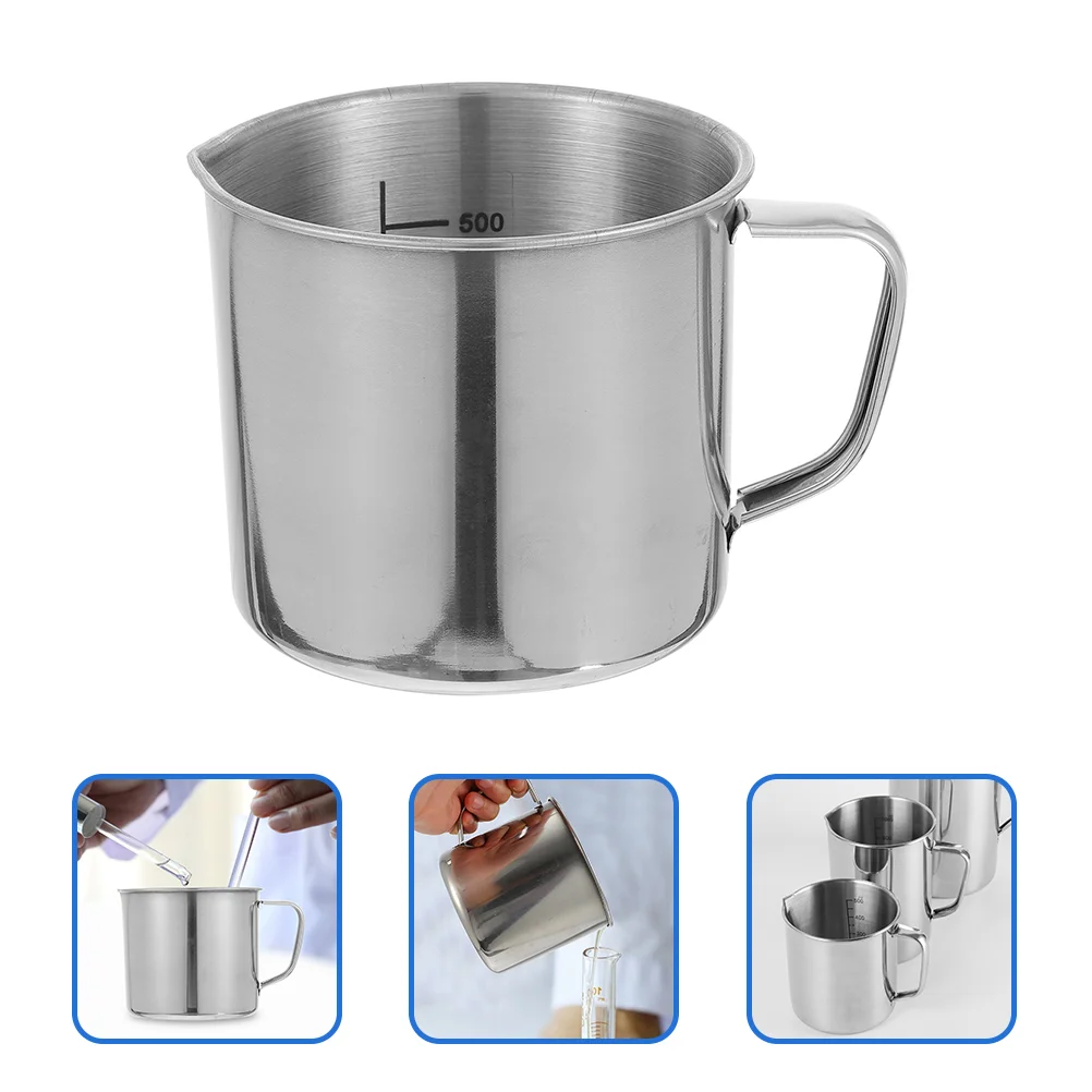 

Scientific Measuring Cup Water Pitcher Stainless Steel Beaker Espresso Silver Laboratory