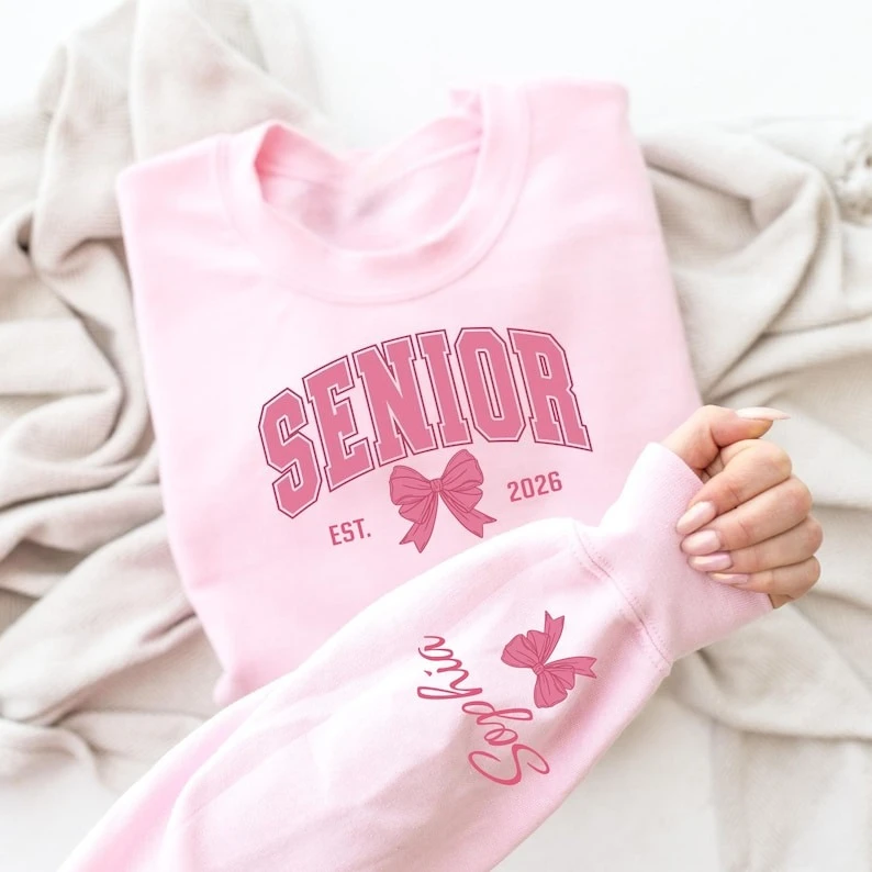 

Кокетка для пожилых людей 2026, свитер с капюшоном, розовый бант, выпускной, милая зимняя одежда для отдыха, женская одежда на день рождения для подруги