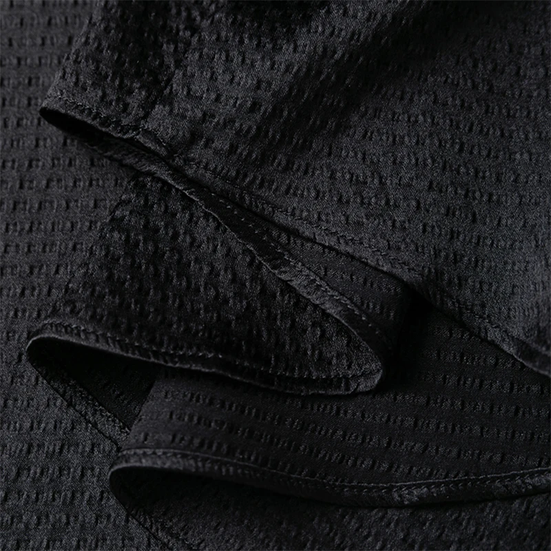 Blusa de seda para mujer 93% seda de morera 7% LICRA 19 Momme Color negro manga larga jersey con cuello en V camiseta superior Oficina señora M1455