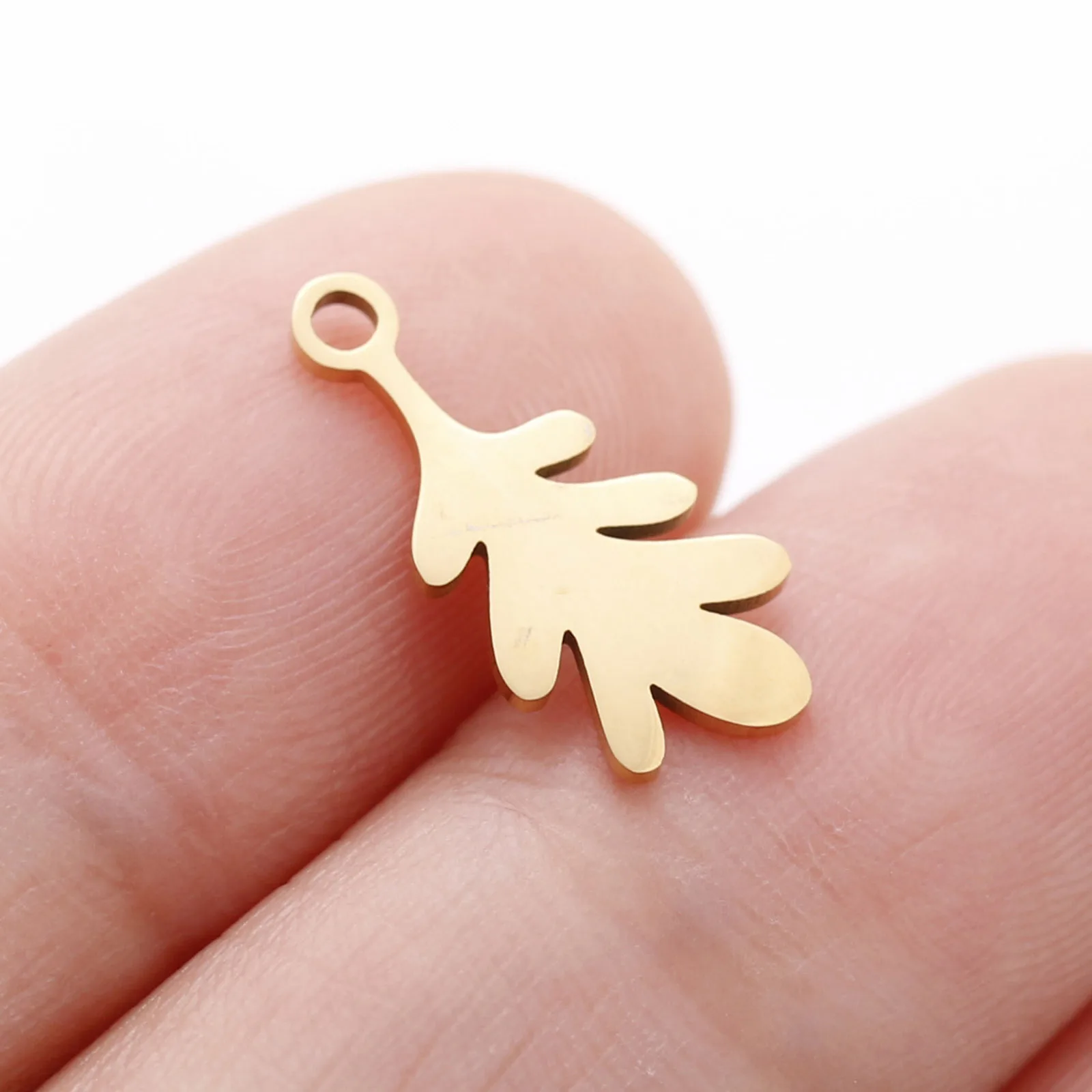 3 قطعة 304 الفولاذ المقاوم للصدأ Charms الفضة اللون هندسية يترك المعلقات المعدنية DIY بها بنفسك قلادة أقراط النتائج مجوهرات النساء