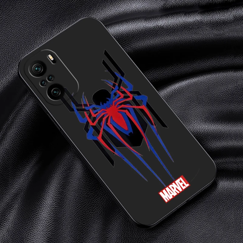 Marvel Spiderman Logo Art Phone Case For Xiaomi Redmi Note 12 11E 11S 11 11T 10 10S 9 9T 9S 8T Pro Plus 5G Black Cover