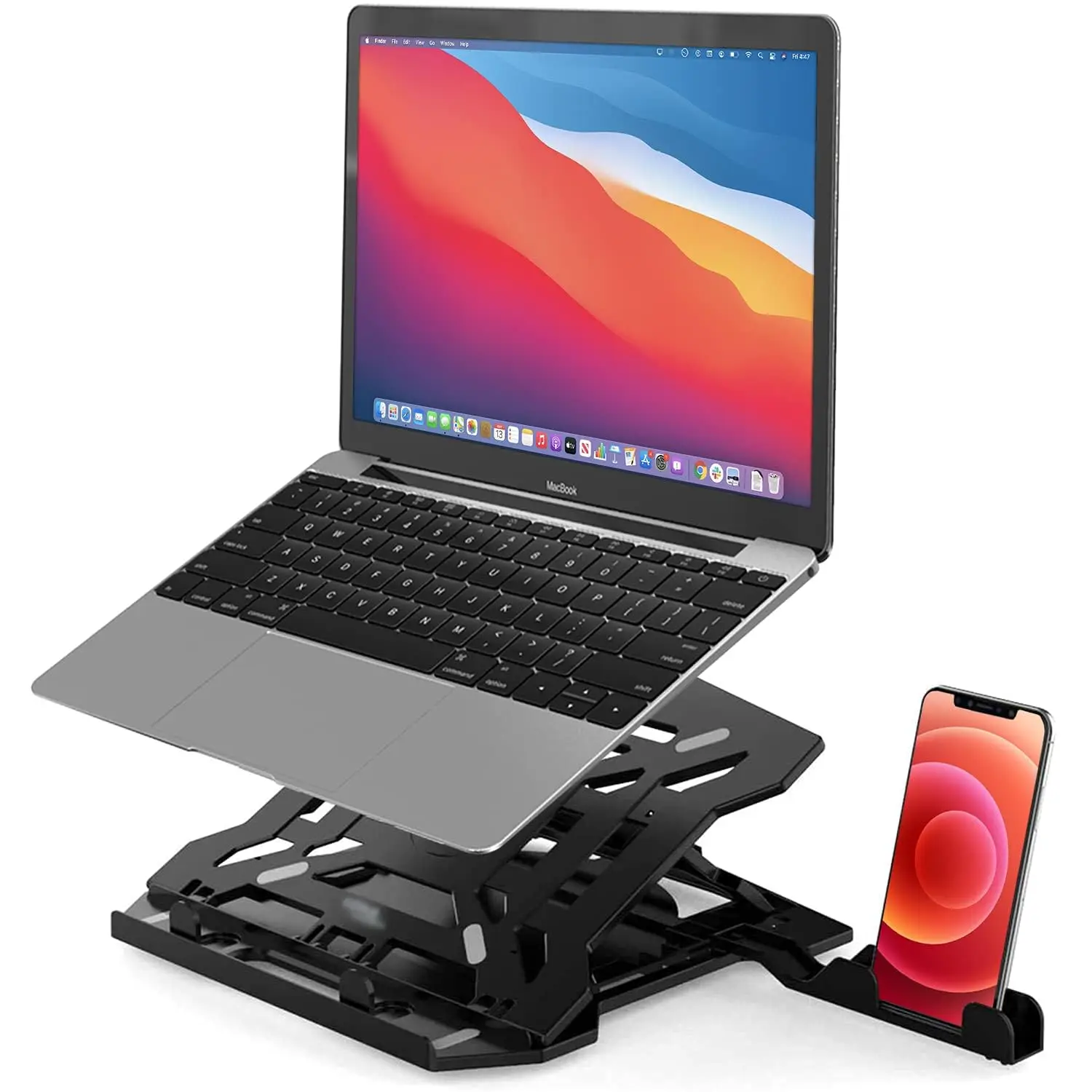 

Foldable Desk Laptop Stands With Adjustable Height, Laptop Stand For Bed and Mobile tuff tray supports 10-15.6” Laptops, Tablet