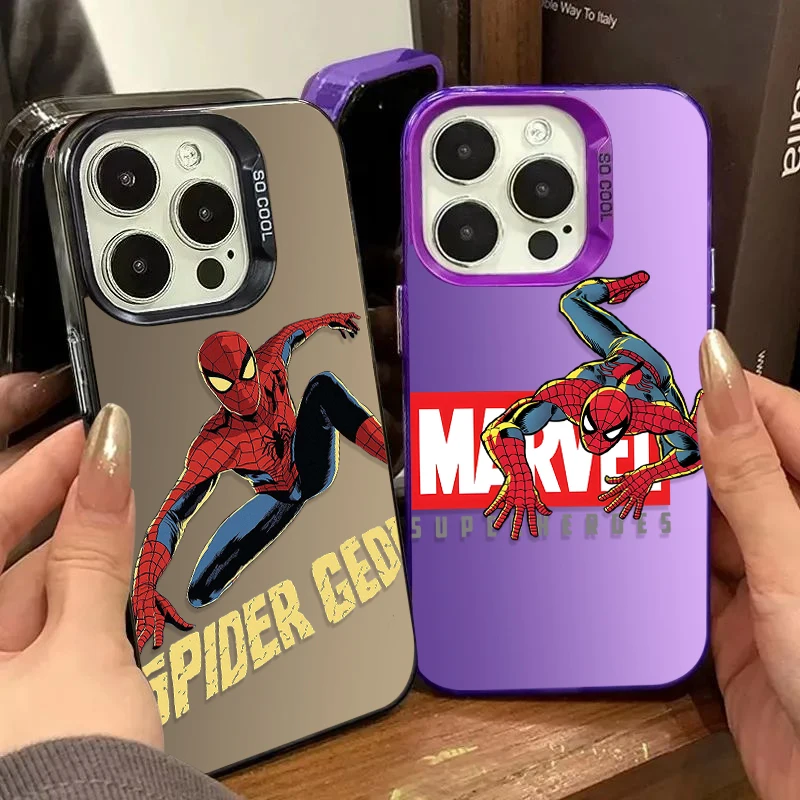 Custodia rigida per telefono Spider-Man di Marvel per IPhone 17 16 15 14 13 12 11 Pro Max Plus 17 Air 16E X XR XS Max Copertura completa antiurto