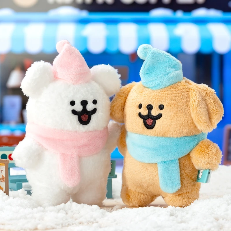 Oryginalny szczeniak linii Maltese - pluszowy breloczek w kształcie kawy latte z funkcją magnetycznego trzymania - uroczy prezent dla par w stylu anime