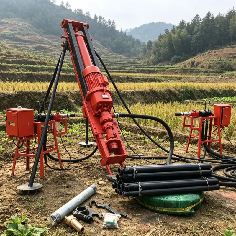 Customized Dth Drilling Rig Small Pneumatic Rock Drill Equipment 40M Multi Angle Drilling High Torque Mine