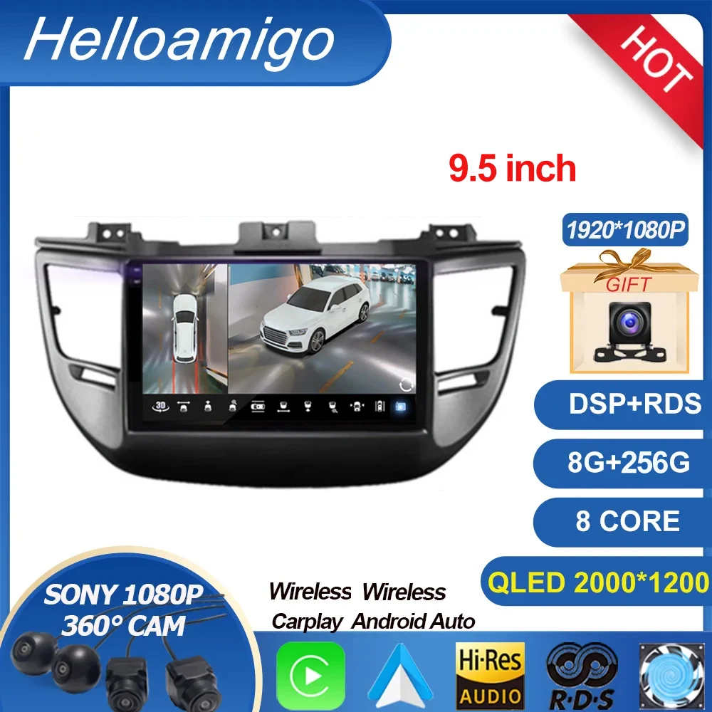 

2K Android 13 Car Radio For Hyundai IX35 Tucson 3 2015 - 2018 Multimedia Video Player Navigation Carplay Autoradio